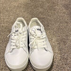 Vans All-White Lace-Up Sneakers